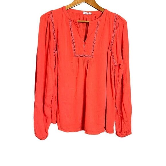 3 for $30! Gap flowy hula red blouse. Size small - Picture 1 of 11